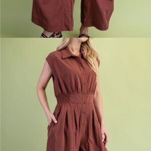Brown Wide Leg Jumpsuit